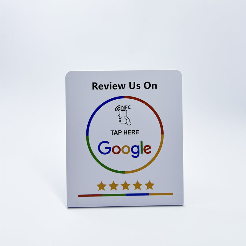 Google Review Display Stand English - White image 1