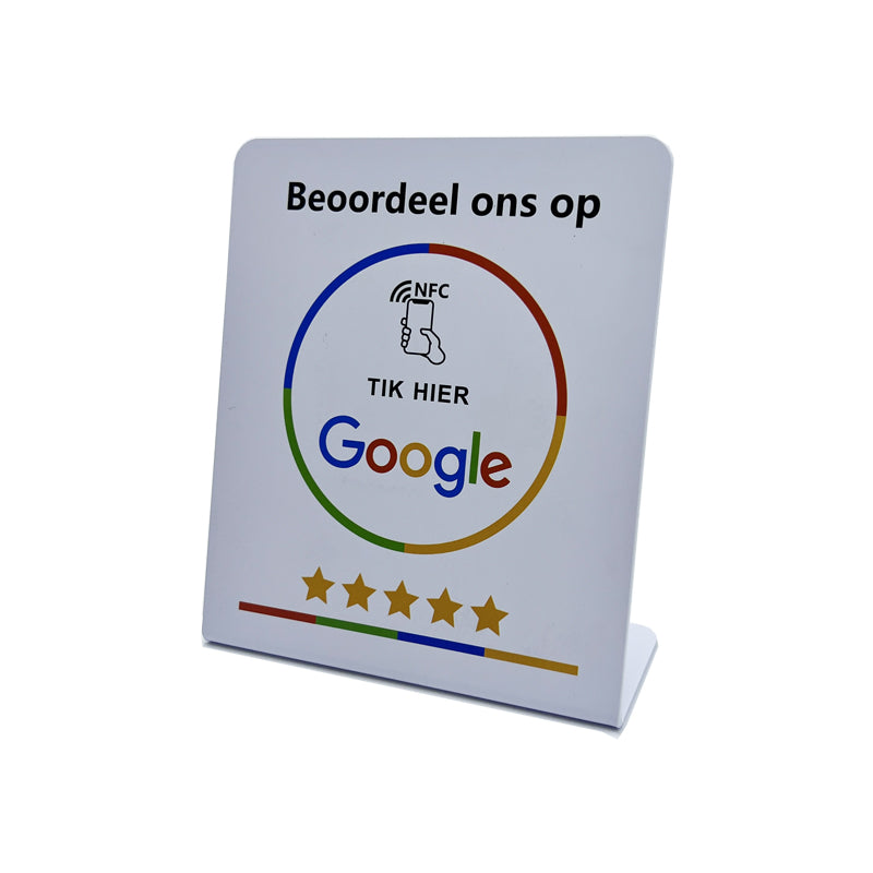 NFC Google Review Display Stand Afrikaans - White image 0