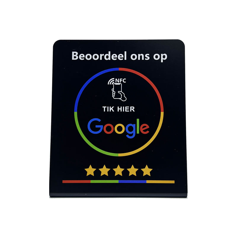 NFC Google Review Display Stand Afrikaans - Black image 1
