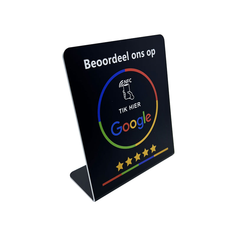 NFC Google Review Display Stand Afrikaans - Black image 0
